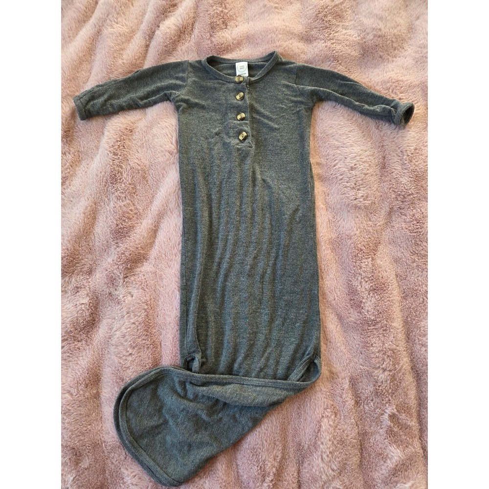 Lou lou and company Long Sleeve Grey bamboo gown newborn
